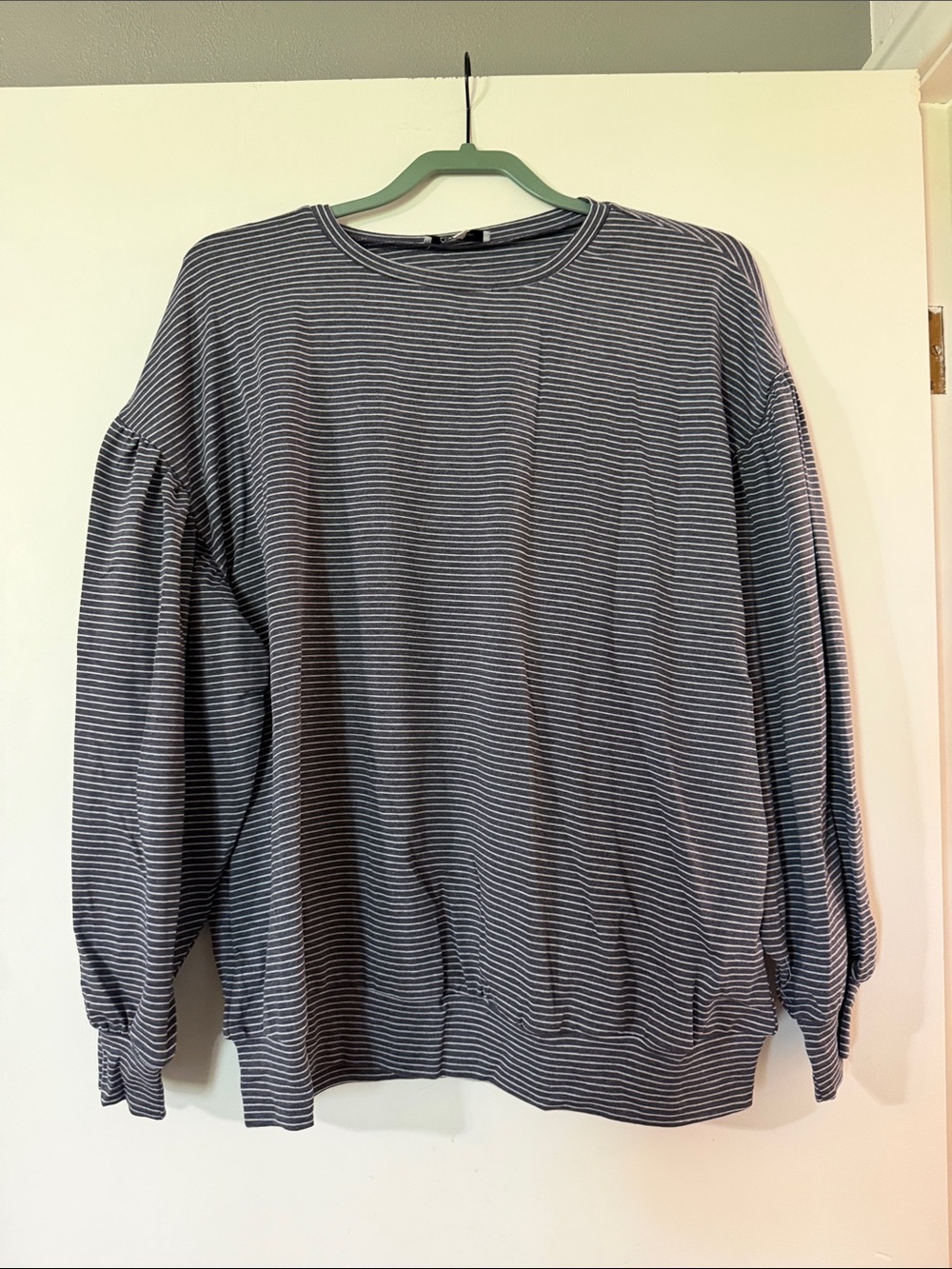 Polagram Striped Long-Sleeve Crewneck — Navy & White - Picture 4 of 8